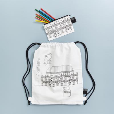 sac à dos en toile pour enfants et petite pochette plate en toile